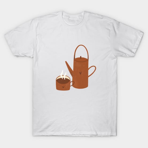 Tea cup with tea pot T-Shirt by mikhaleeevich